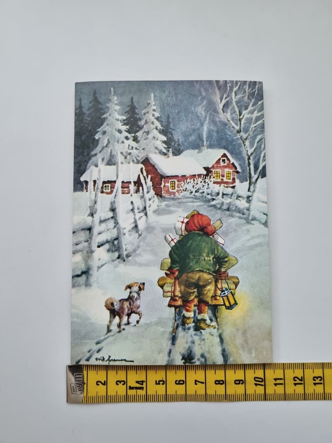 Vykort - Dubbelt vykort / Julkort Erik Forsman