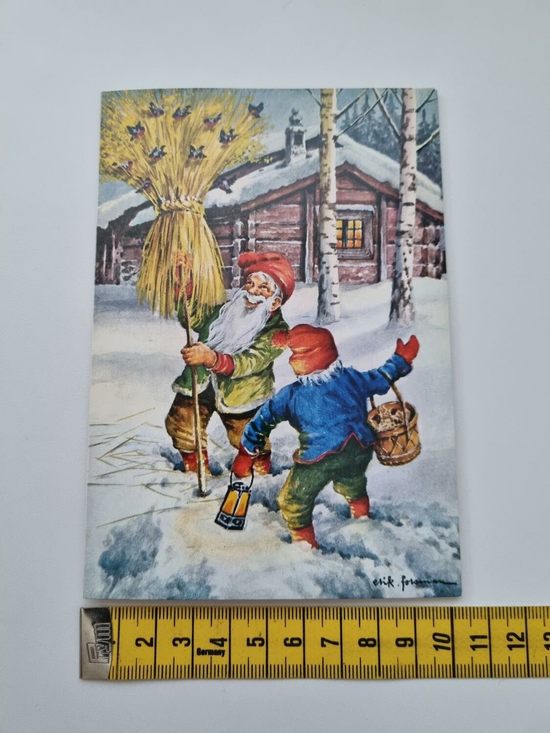 Vykort - Dubbelt vykort / Julkort Erik Forsman