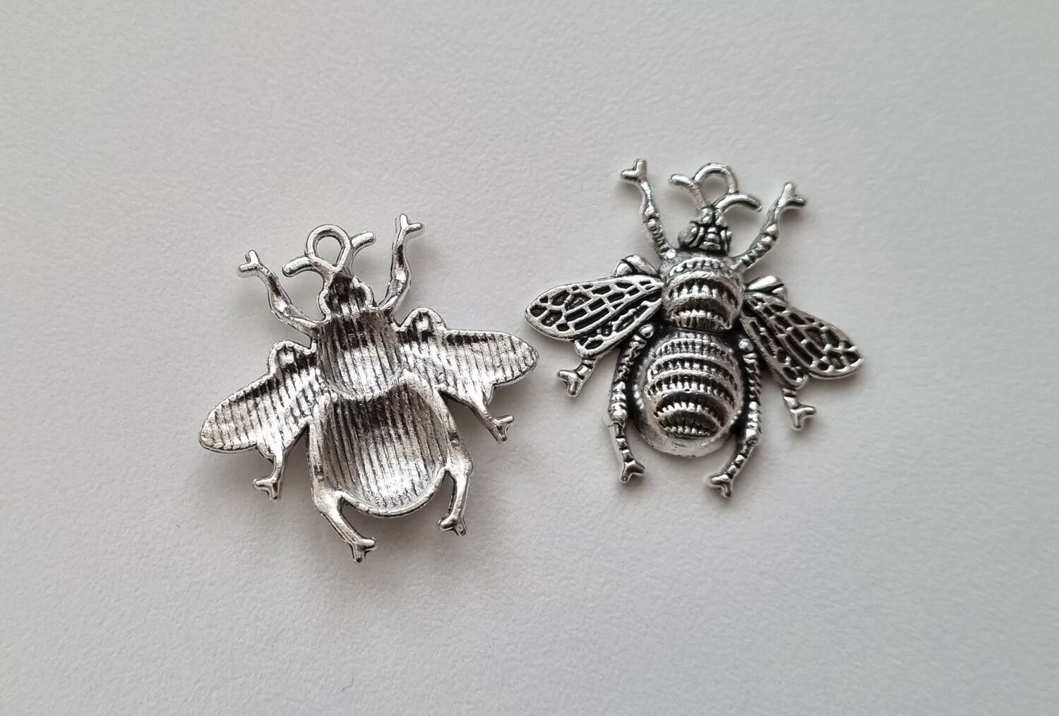 Berlocker Charms - Bin, silverfärgade