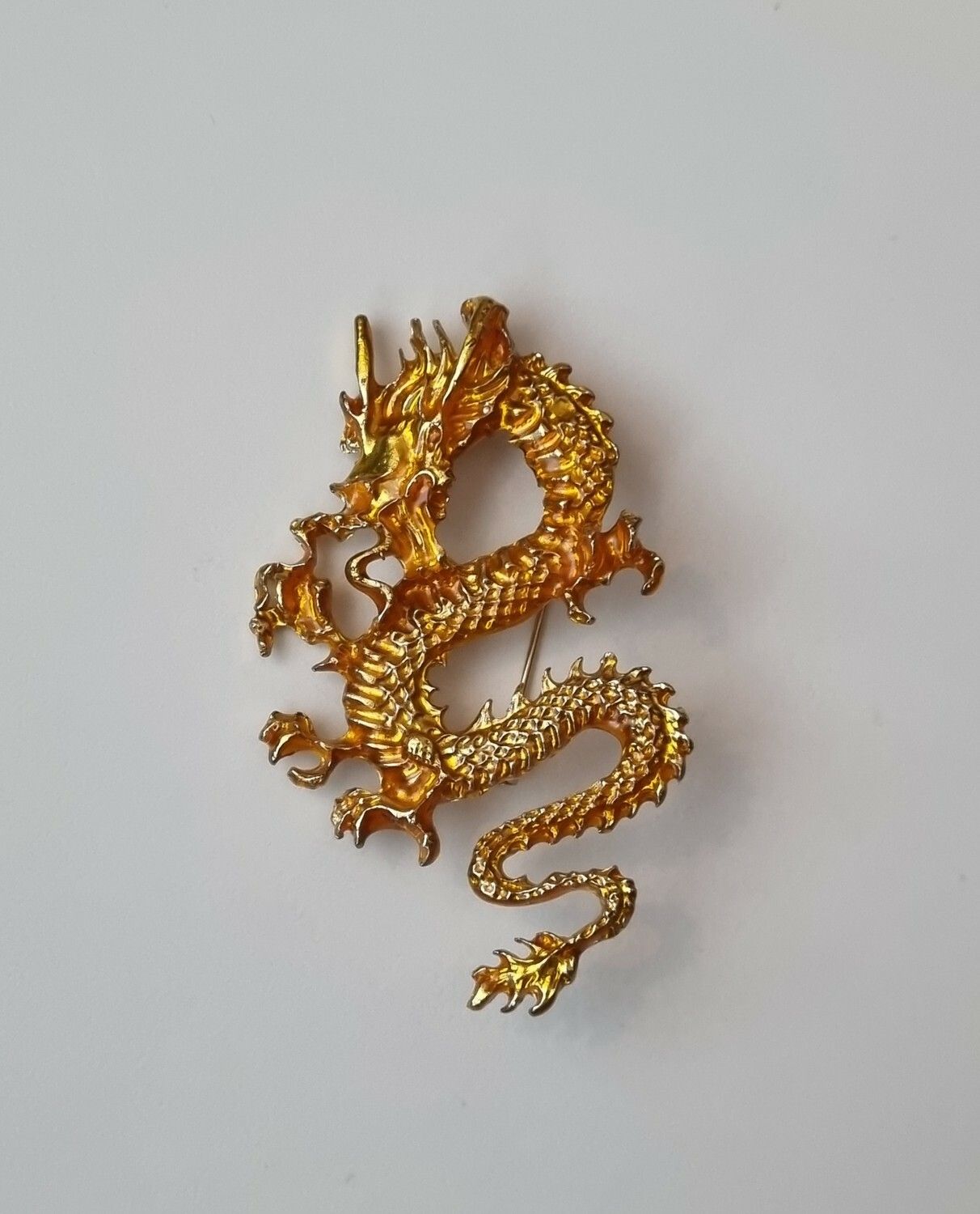 Brosch - Drake / kinesisk drake (guld)