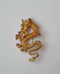 Brosch - Drake / kinesisk drake (guld)