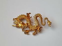 Brosch - Drake / kinesisk drake (guld)