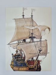 Vykort - Björn Landström, Franskt örlogsfartyg