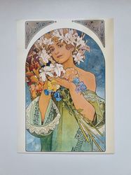 Vykort - Alphonse Mucha, La Fleur