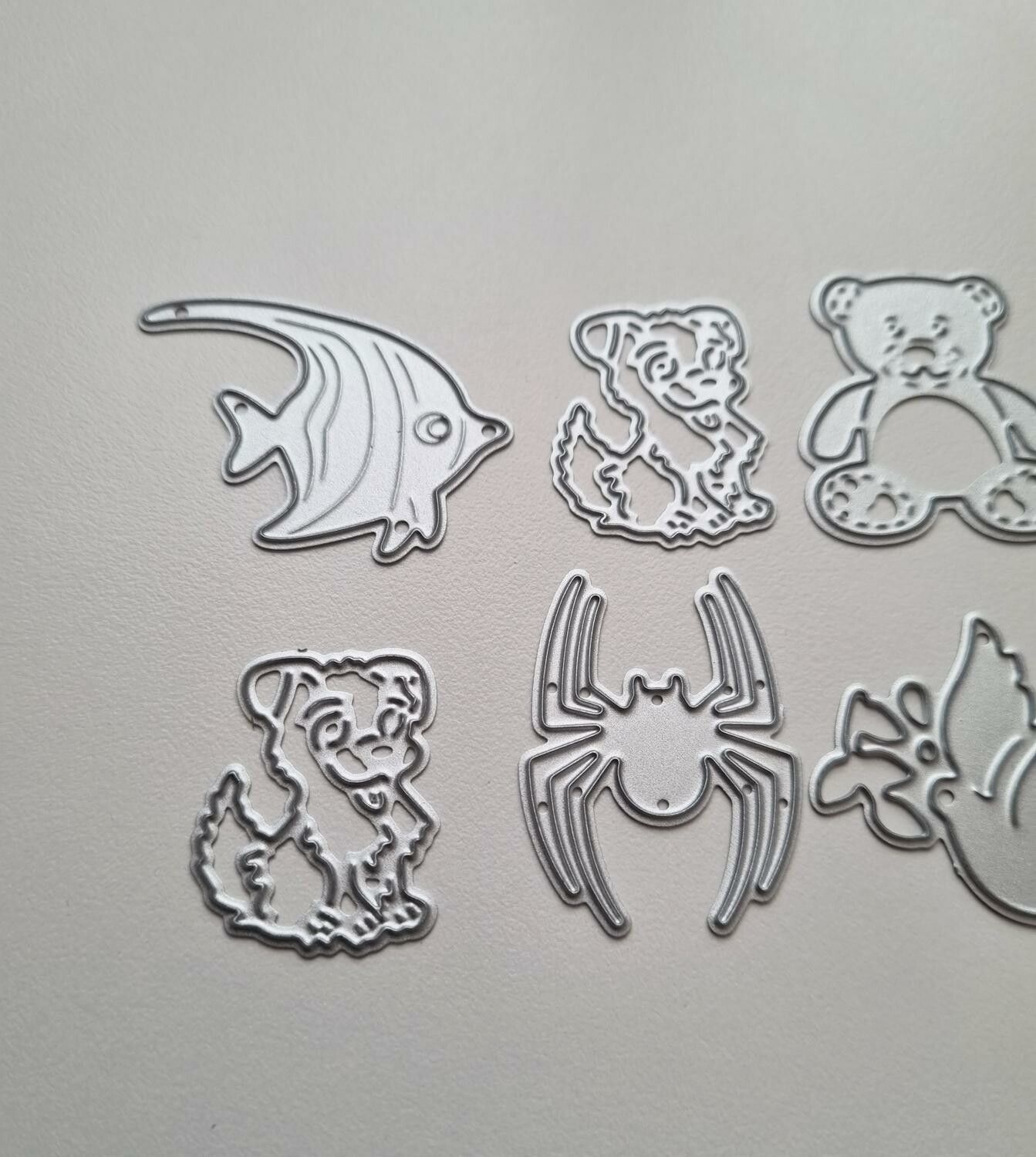 Scrapbooking, 7 st dies, cutting dies (djur)