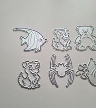 Scrapbooking, 7 st dies, cutting dies (djur)