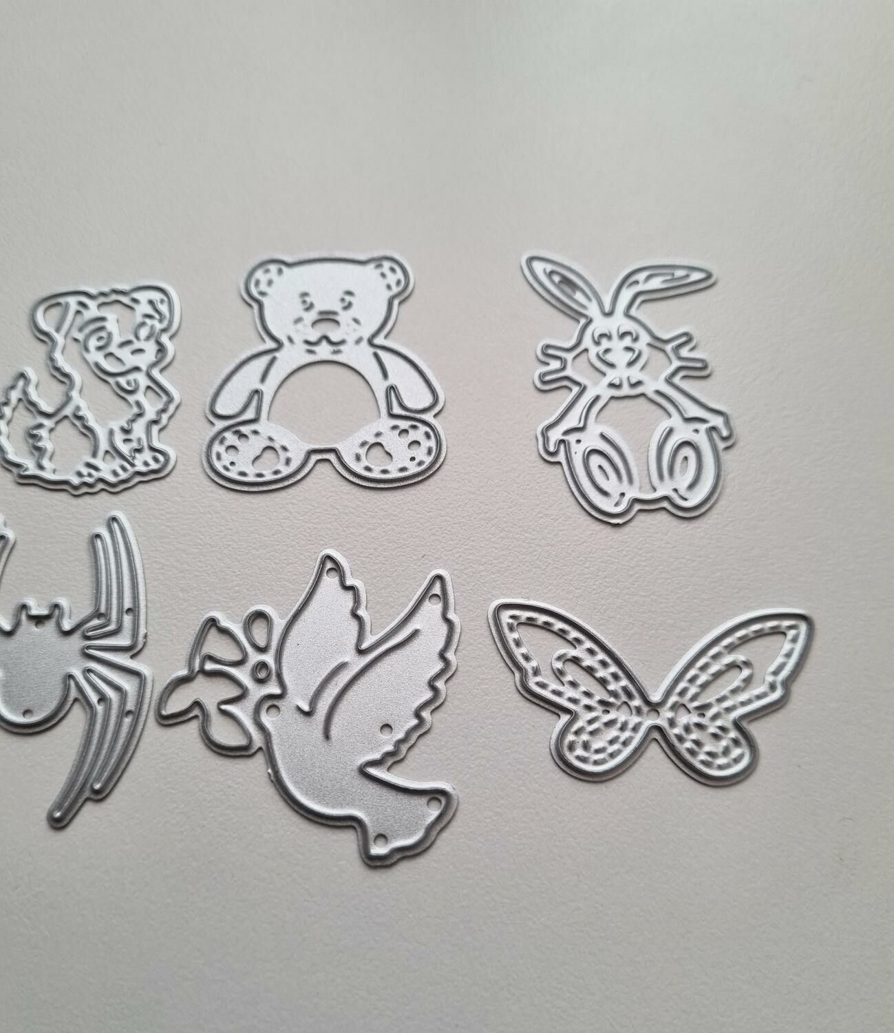 Scrapbooking, 7 st dies, cutting dies (djur)