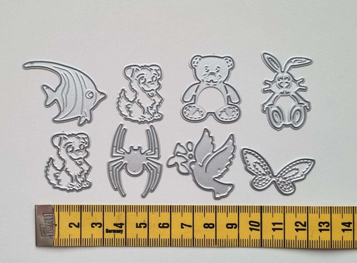 Scrapbooking, 7 st dies, cutting dies (djur)