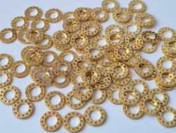 60 st kugghjul i steampunk, kuggar, gears minikugghjul (guldfärgade, 10 mm)