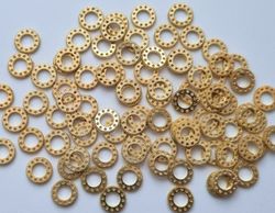 60 st kugghjul i steampunk, kuggar, gears minikugghjul (guldfärgade, 10 mm)