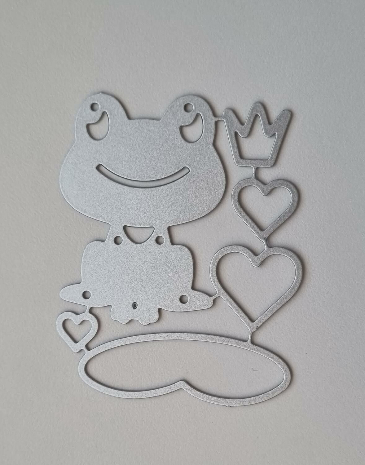 Scrapbooking, 6 st dies, cutting dies (Groda, hjärtan och damm)