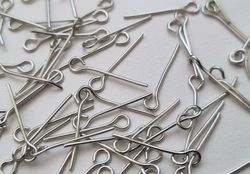 50 st silverfärgade ögelpinnar (16 mm)