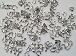 50 st silverfärgade Wire guards, smyckestillbehör