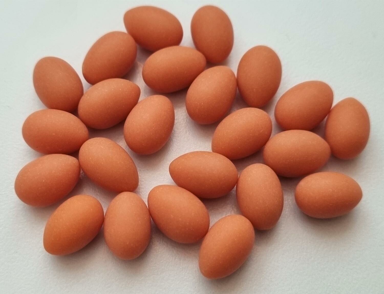 5 st små bruna ägg, miniägg, miniatyrägg för dockskåp / tittskåp