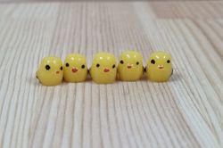 5 st handmålade kycklingar, mini kycklingar