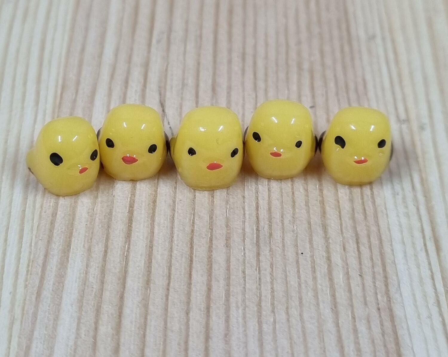5 st handmålade kycklingar, mini kycklingar
