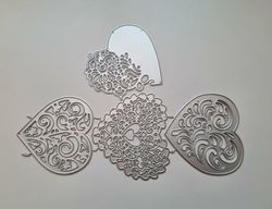 Scrapbooking, dies, cutting dies (hjärtan, 4 st)