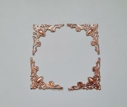 4 ramar, mini ramar, miniatyrramar för scrapbooking (roseguld)
