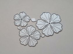 Scrapbooking, 3 st dies, cutting dies (blommor)