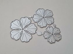 Scrapbooking, 3 st dies, cutting dies (blommor)