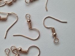 20 st örhängeskrokar i rostfritt stål (12 x 20 mm) - Roséguld