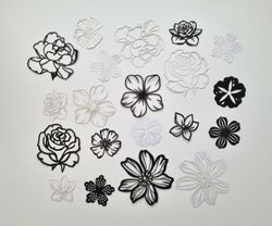 20 st tunna och lätta blommor för scrapbooking (variant 5)