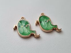 2 st gulliga spöken, Berlocker / charms för smyckestillverkning
