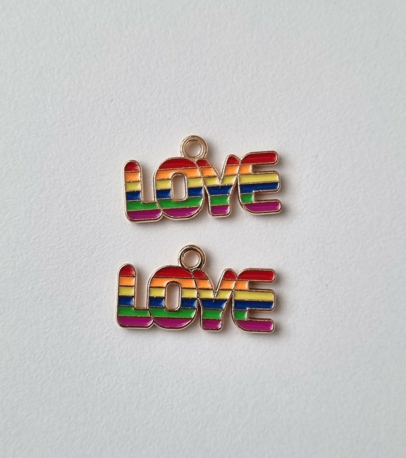 2 st HBTQ (LBGT) berlocker - Love. Charms för smyckestillverkning