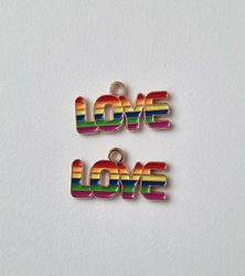 2 st HBTQ (LBGT) berlocker - Love. Charms för smyckestillverkning