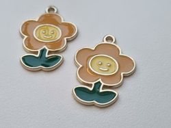 2 st Blommor hängen / berlocker / charms till smyckestillverkning