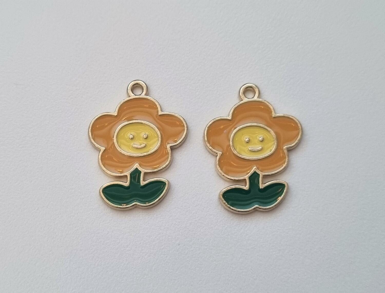 2 st Blommor hängen / berlocker / charms till smyckestillverkning