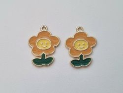 2 st Blommor hängen / berlocker / charms till smyckestillverkning