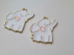 2 st Elefanter hängen / berlocker / charms till smyckestillverkning