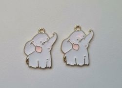 2 st Elefanter hängen / berlocker / charms till smyckestillverkning