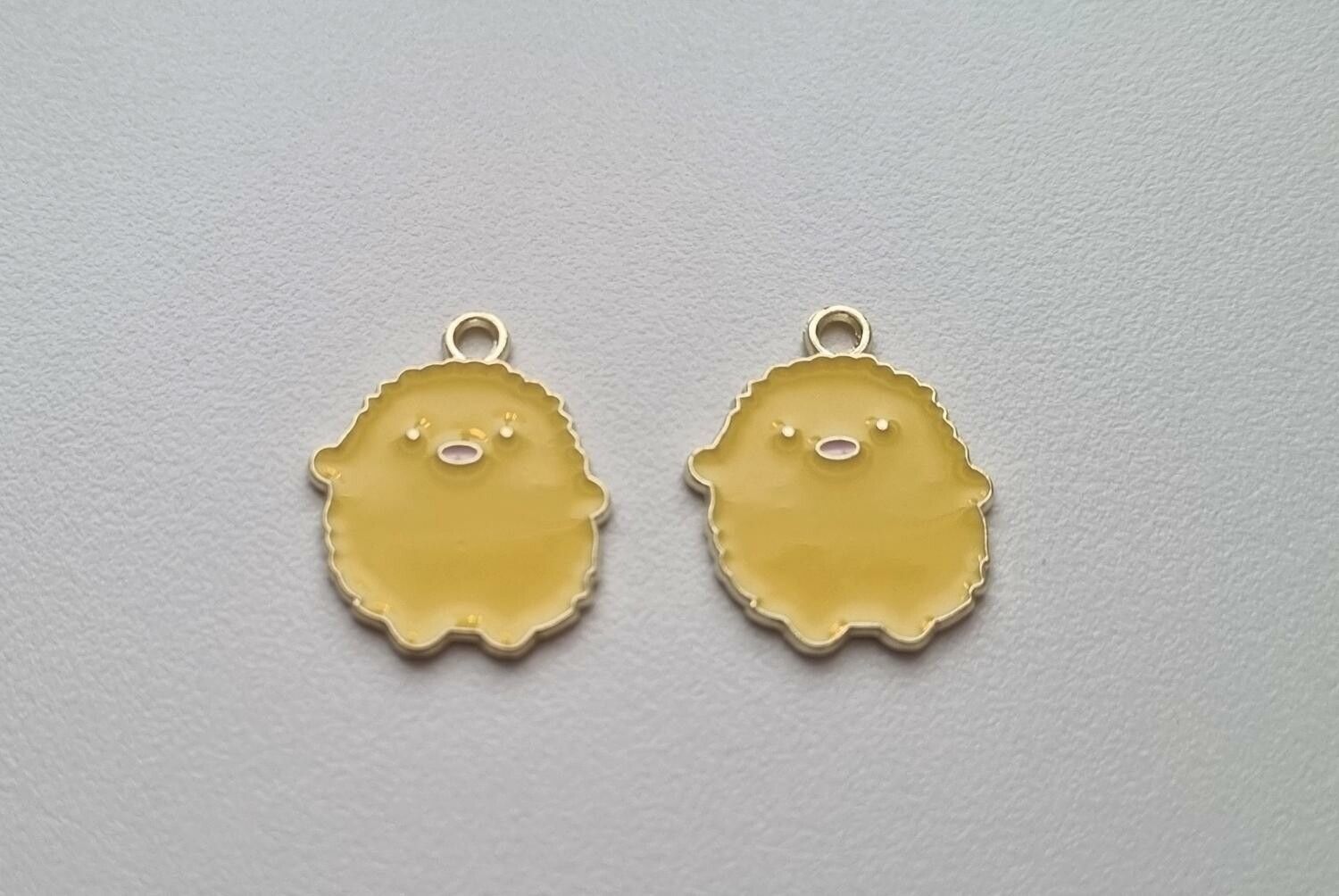 2 st gula kycklingar - berlocker / charms / hängen