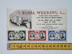 Vykort 1956 1st Day Of Issue 3 Stamp Set: "The Royal Wedding"
