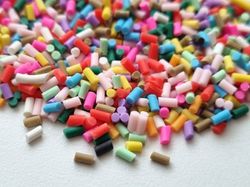 1000 st små strössel av mjuk lera, polymerlera för scrapbooking