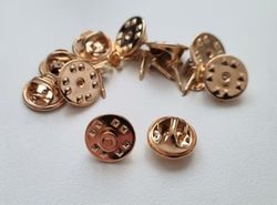 10 st guldfärgade fjärilslås / klämstift för att göra pins