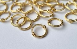 10 st connectors, ringar (guldfärgade)