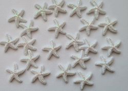 10 st små vita sjöstjärnor, flatbacks för dekoration, scrapbooking mm