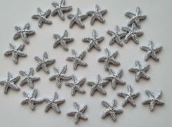 10 st små grå sjöstjärnor, flatbacks för dekoration, scrapbooking mm