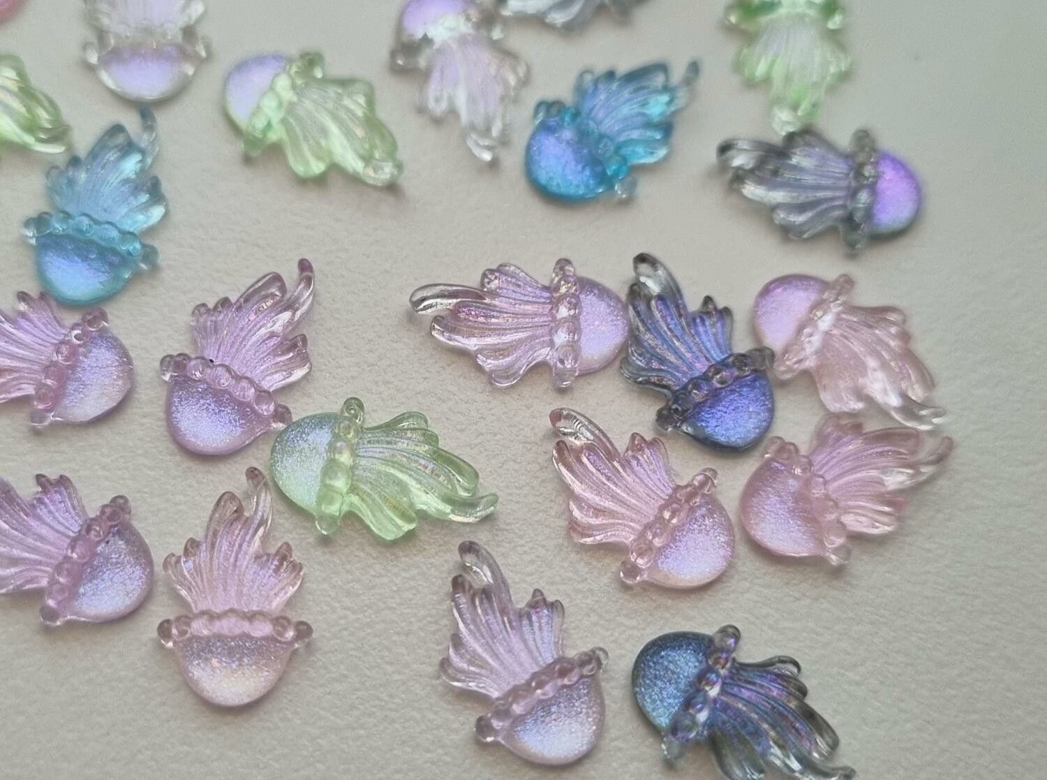 10 st små bläckfiskar, flatbacks för dekoration, scrapbooking mm