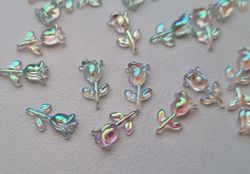 10 st små rosor / blommor. Flatbacks för dekoration, scrapbooking mm