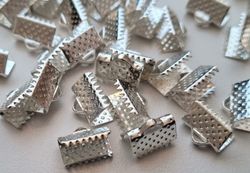 10 st silverfärgade lås klämmor (10 mm)