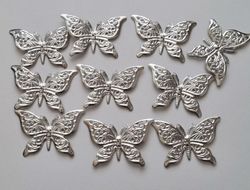 10 st tunna och lätta fjärilar scrapbooking (silverfärgade)