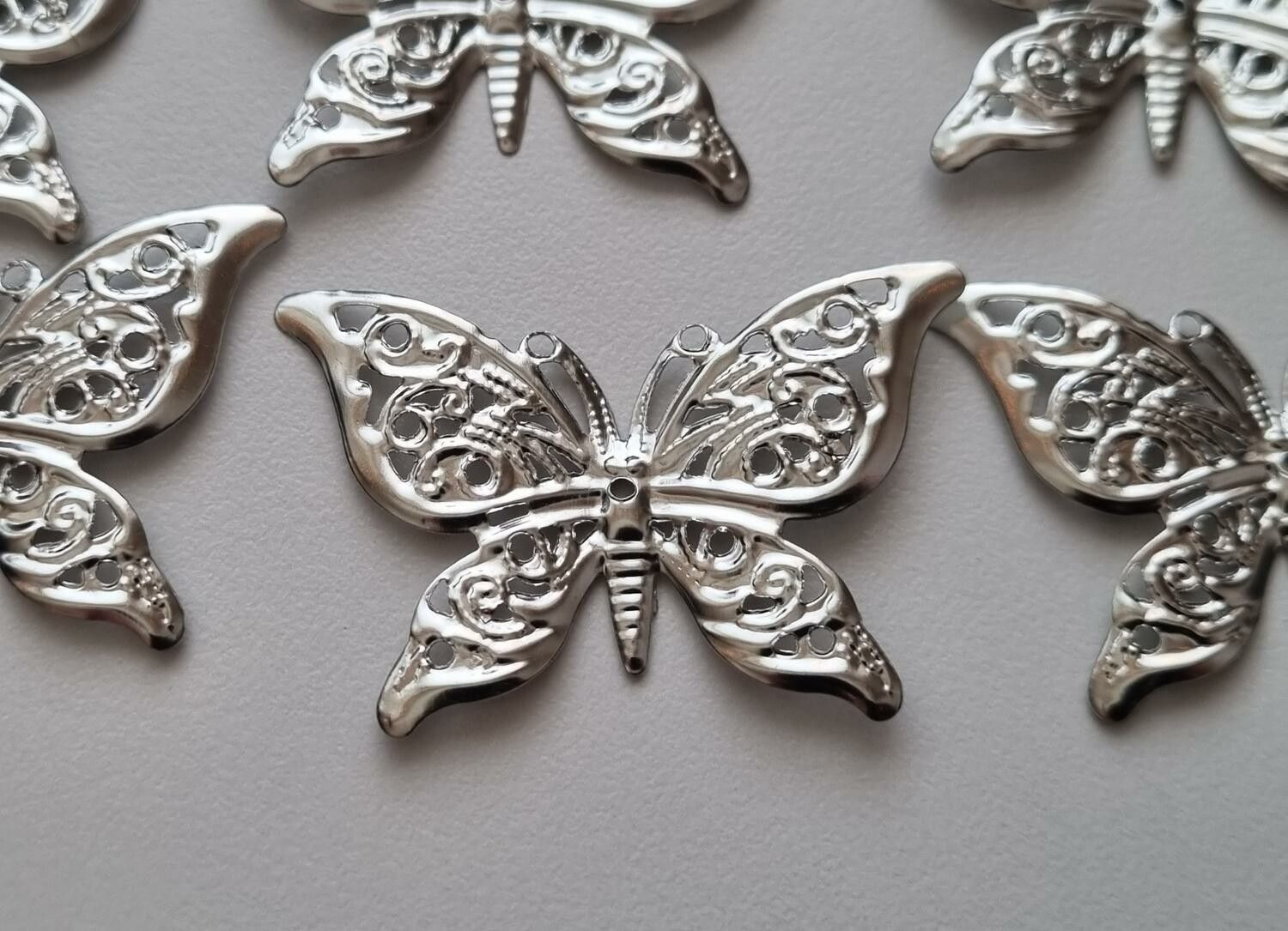 10 st tunna och lätta fjärilar scrapbooking (silverfärgade)