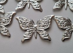 10 st tunna och lätta fjärilar scrapbooking (silverfärgade)