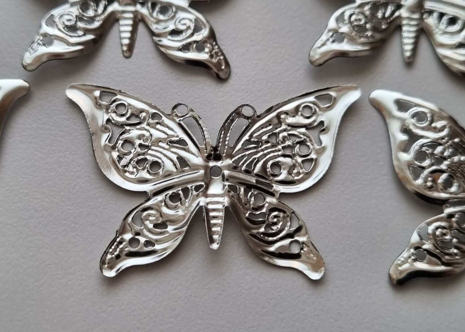 10 st tunna och lätta fjärilar scrapbooking (silverfärgade)