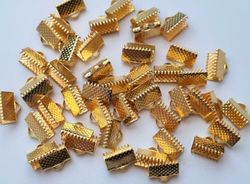 10 st guldfärgade lås klämmor (10 mm)