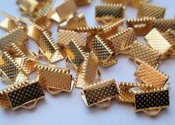 10 st guldfärgade lås klämmor (10 mm)